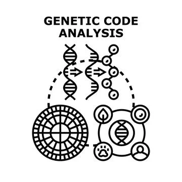 Genetic code analysis examining dna science research Stock-Illustration