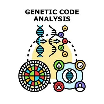 Genetic code analysis examining dna science research Stock-Illustration