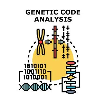 Genetic code analysis process for scientific research Stock-Illustration