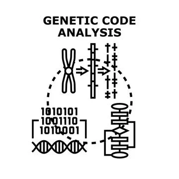 Genetic code analysis process for scientific research Stock-Illustration