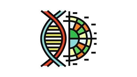 Genetic code biochemistry color icon animation Stock Footage 326098394