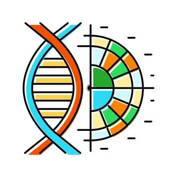 Genetic code biochemistry color icon vector illustration Illustrazione stock