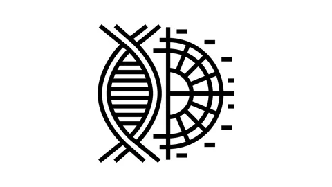 Genetic code biochemistry line icon animation Stock Footage 326134868