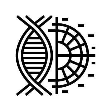 Genetic code biochemistry line icon vector illustration Stock Illustration