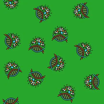 Genetic code biochemistry vector seamless pattern Illustrazione stock