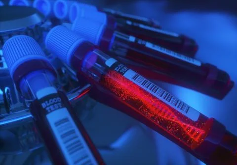 Genetic Code Blood Test Tube Stock Illustration