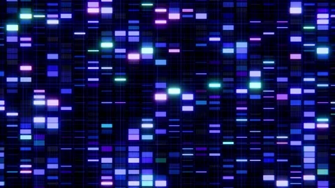 Genetic Code Cascade Digital DNA Sequence Loop Stock Footage 312399170