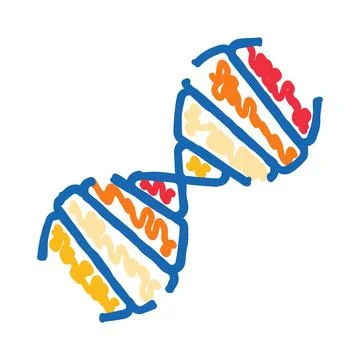 Genetic code double helix structure doodle drawing Stockillustratie