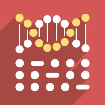 Genetic Code Flat Long Shadow Square Icon イラスト素材