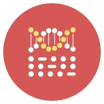 Genetic Code Flat Round Icon 스톡 일러스트