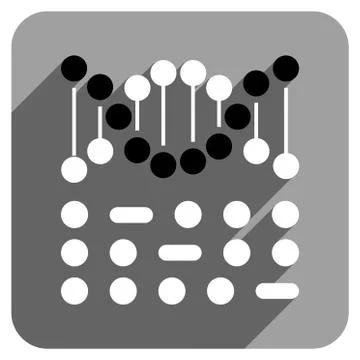 Genetic Code Flat Square Icon with Long Shadow Stock Illustration
