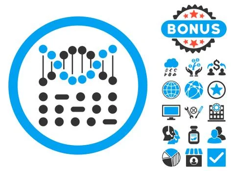 Genetic Code Flat Vector Icon with Bonus Stock Illustration
