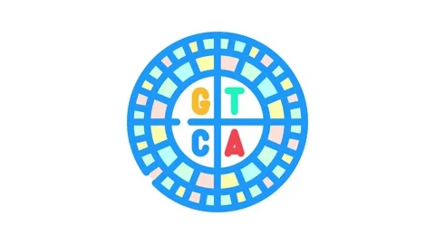 Genetic code genetic engineering color icon animation Stock Footage 327257428