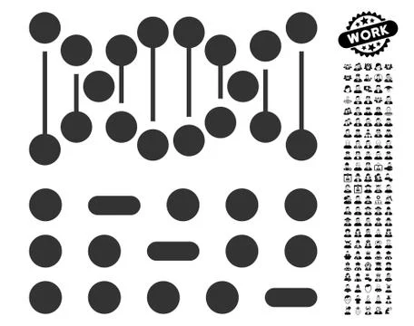 Genetic Code Icon with Men Bonus Stock Illustration