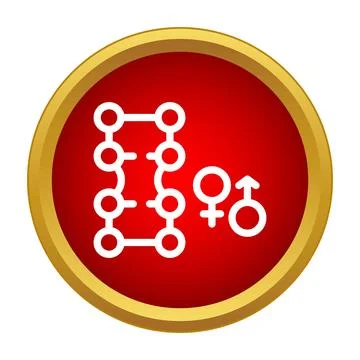 Genetic code with male and female symbols icon Illustrazione stock