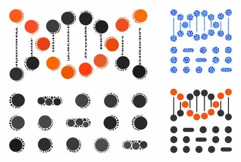 Genetic Code Mosaic Icon of Circles 스톡 일러스트