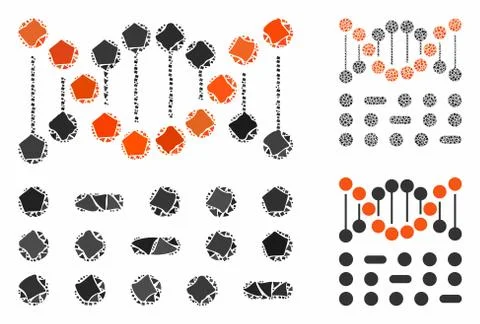 Genetic code Mosaic Icon of Raggy Pieces イラスト素材