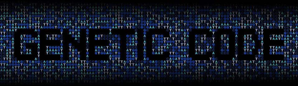 Genetic Code text on DNA genetic code background illustration Stock Illustration