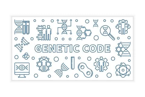 Genetic Code vector modern outline banner or illustration Illustrazione stock
