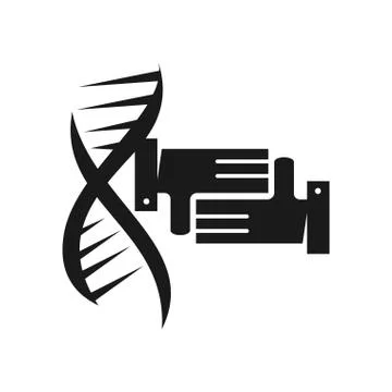Genetic Commitment Teamwork Together Black Logo 스톡 일러스트