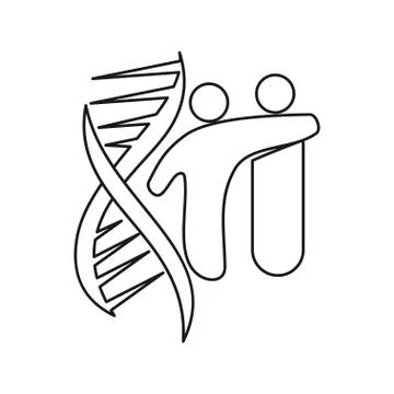 Genetic commitment Teamwork Together Outline Logo Stock Illustration