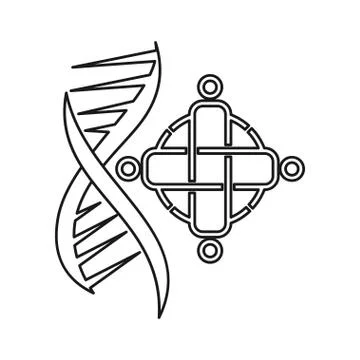 Genetic cross health Commitment Teamwork Together Outline Logo Stock-Illustration