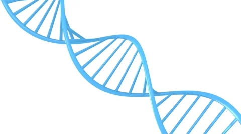 Genetic data string concept of a blue double helix DNA molecule in 3D Stock Footage 50818348