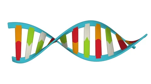 Genetic data string double helix rotating DNA 3d seamless loop fullhd 1080p Stockbeeldmateriaal 59522128