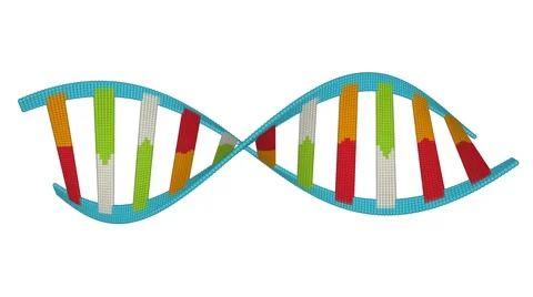 Genetic data string double helix rotating DNA 3d seamless loop fullhd 1080p Stockbeeldmateriaal 59522138