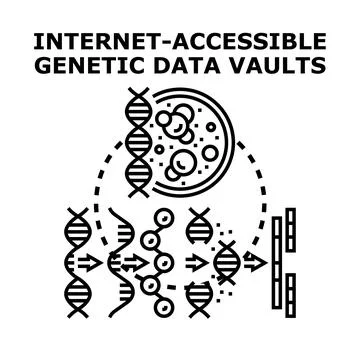 Genetic data vault concept storing digital dna information 库存插图