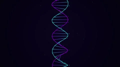 Genetic Data Visualization of a Rotating Neon Dna Double Helix Enhanced wit.. 動画素材 347359619