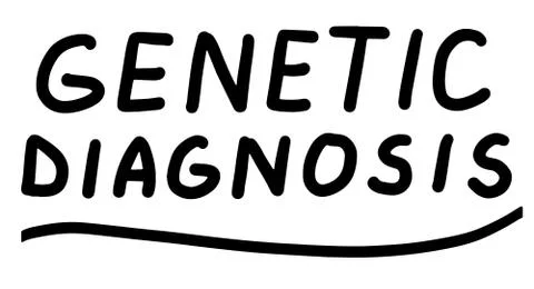 Genetic diagnostic., testing. DNA test. Lettering calligraphy illustration. V Stock Illustration