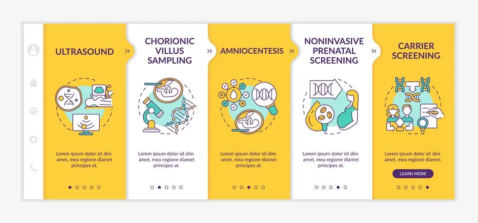 Genetic diseases testing onboarding vector template Illustrazione stock