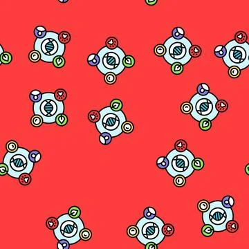 Genetic diversity cryptogenetics vector seamless pattern 스톡 일러스트