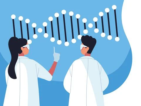 Genetic dna doctors Stock Illustration
