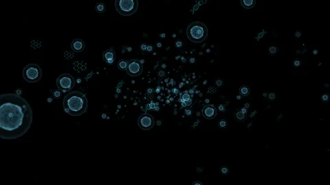 Genetic DNA Molecules on a Dark Science Background Stock Footage 338433241