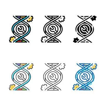 Genetic edition engineering cryptogenetics color icon vector Stock Illustration