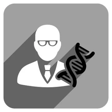 Genetic Engineer Flat Square Icon with Long Shadow 库存插图