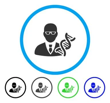 Genetic Engineer Rounded Vector Icon 스톡 일러스트