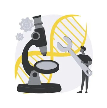 Genetic engineering abstract concept vector illustration. Illustrazione stock
