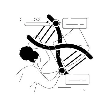 Genetic engineering abstract concept vector illustration. Illustrazione stock