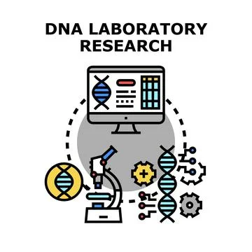 Genetic engineering and dna digital research concept Stock Illustration