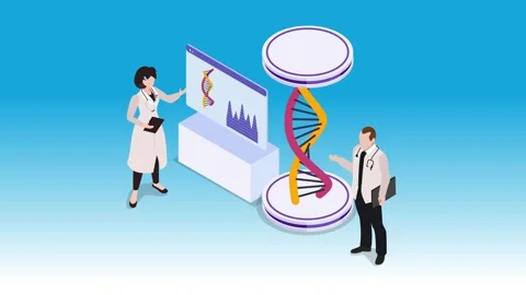 Genetic Engineering and DNA Research Concept 3d animation cartoon Stock Footage 337954640