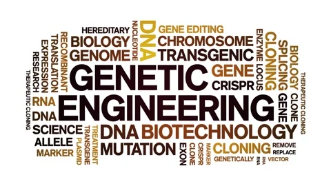 Genetic Engineering animated word cloud,animation kinetic typography loop. Stock Footage 293756881
