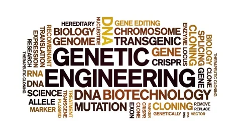 Genetic Engineering animated word cloud,animation kinetic typography loop. Stock Footage 293756889