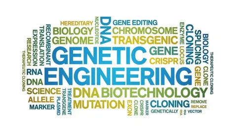 Genetic Engineering animated word cloud,animation kinetic typography loop. Stock Footage 293756902