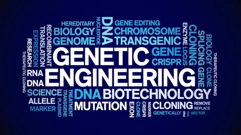 Genetic Engineering animated word cloud,animation kinetic typography loop. Stock Footage 293757117