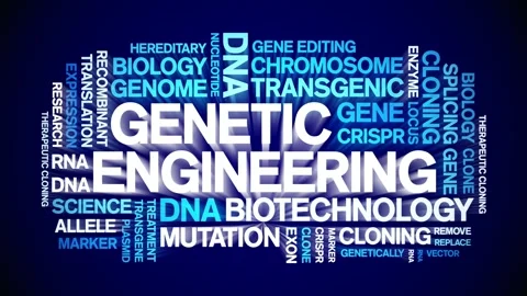 Genetic Engineering animated word cloud,animation kinetic typography loop. Stock Footage 293757141