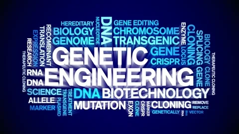 Genetic Engineering animated word cloud,animation kinetic typography loop. Stock Footage 293757173