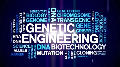 Genetic Engineering animated word cloud,animation kinetic typography loop. Stock Footage 293757247